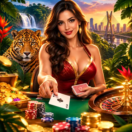 Mesa de cassino ao vivo com dealer interagindo com os jogadores
