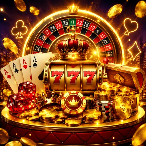 Estúdio de cassino ao vivo com roleta iluminada em dourado